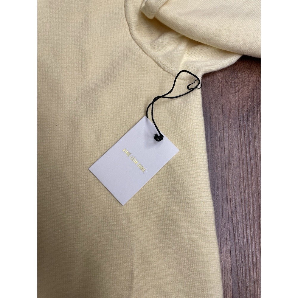 NWT Aimé Leon Dore Yellow Striped Cotton Polo Cardigan Sweater XXL - Picture 4 of 9